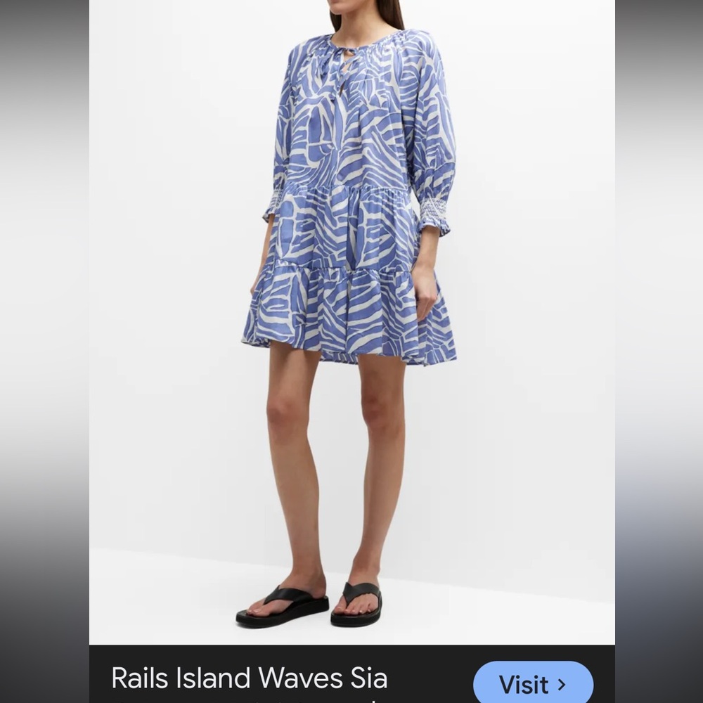 Rails Blue and White Patterned Dress